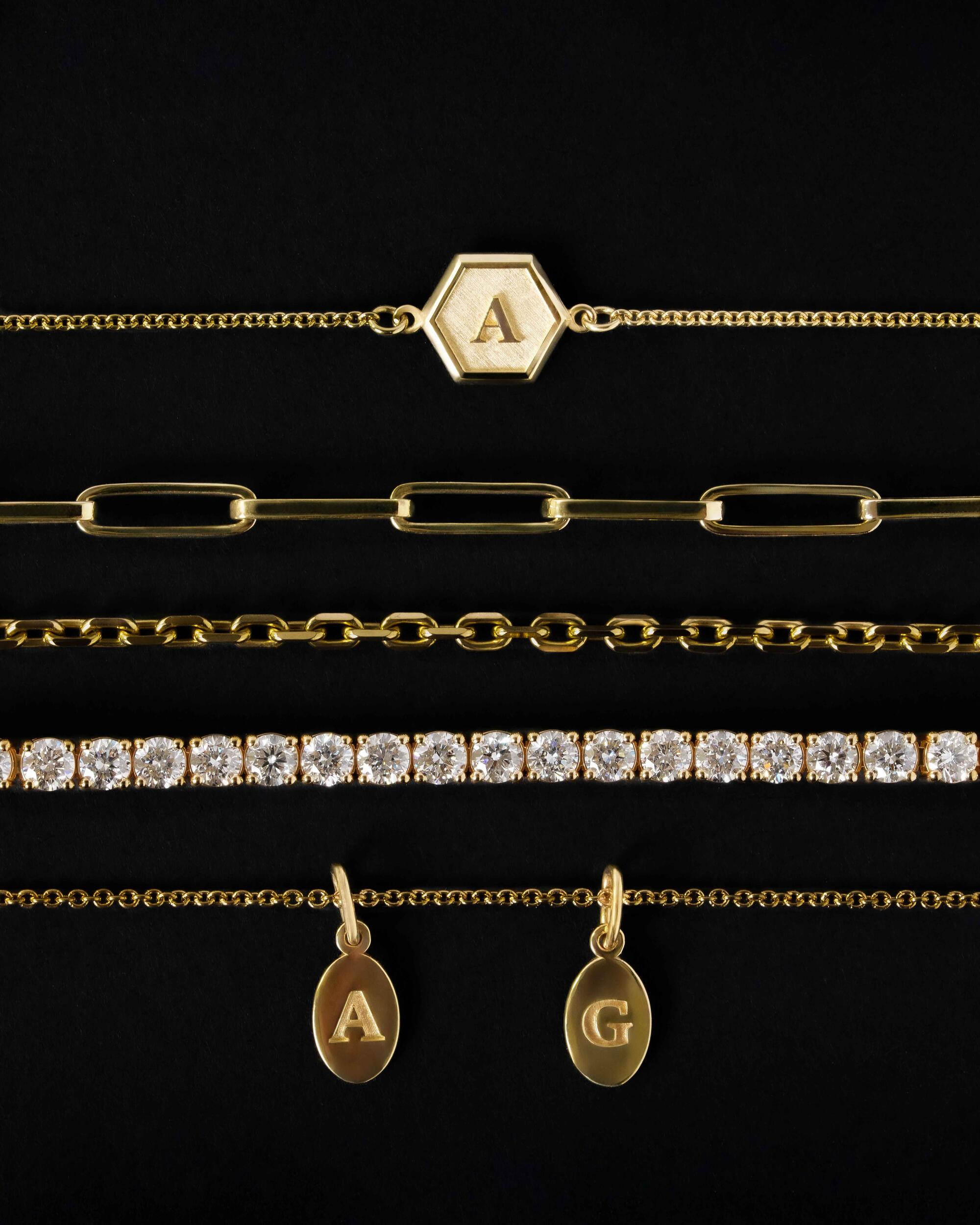 Oval Initial Bracelet