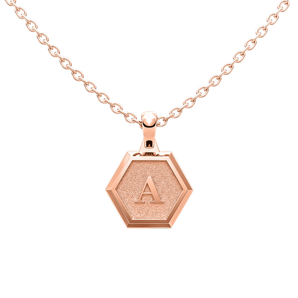Hexagonal Initial Pendant