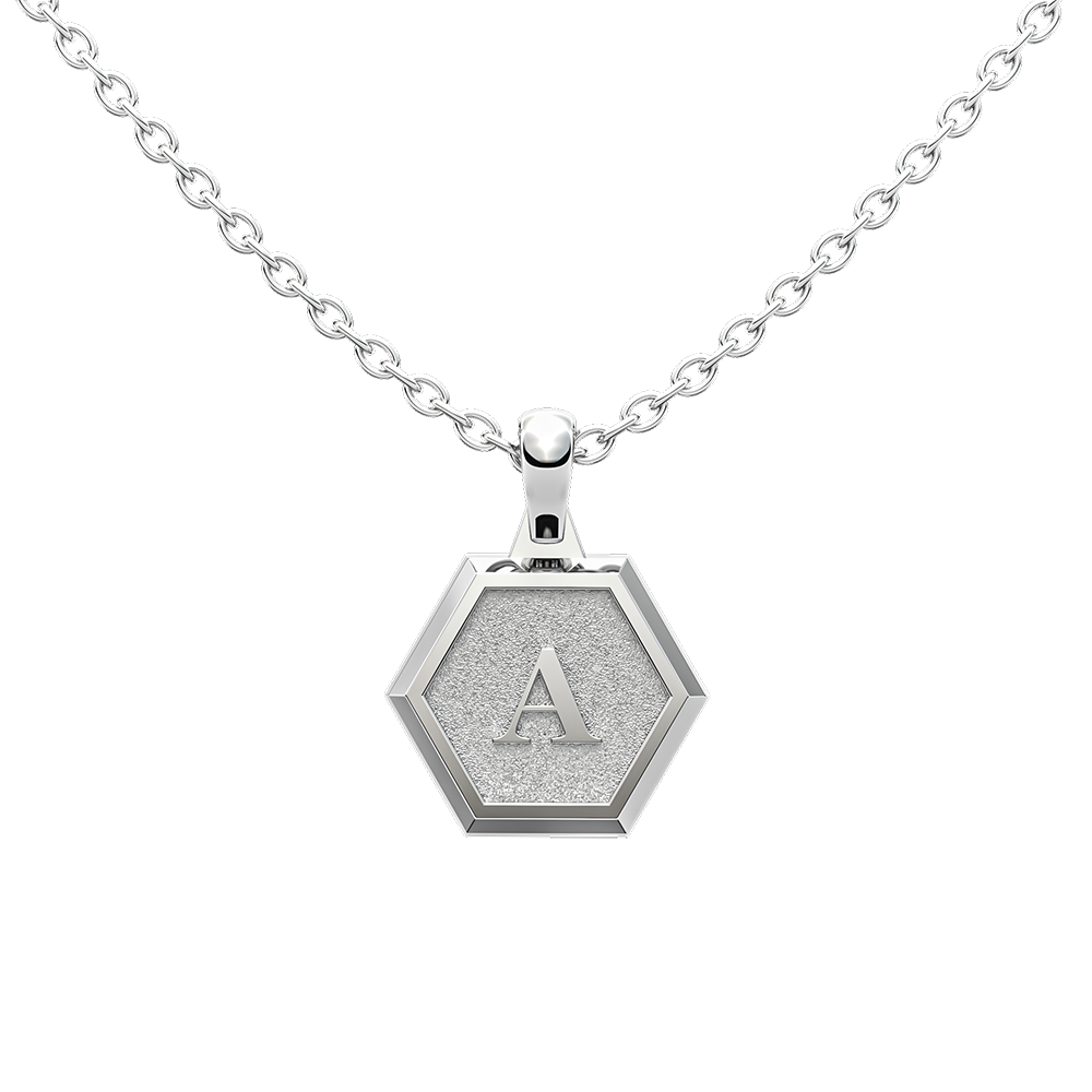 Hexagonal Initial Pendant