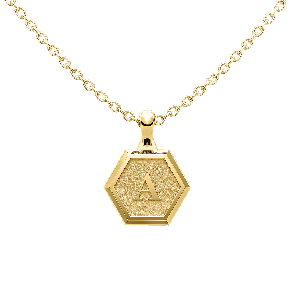 Hexagonal Initial Pendant