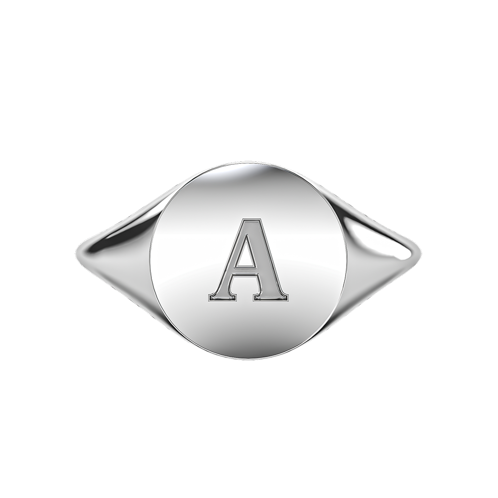 Signature Plain Initial Signet Ring