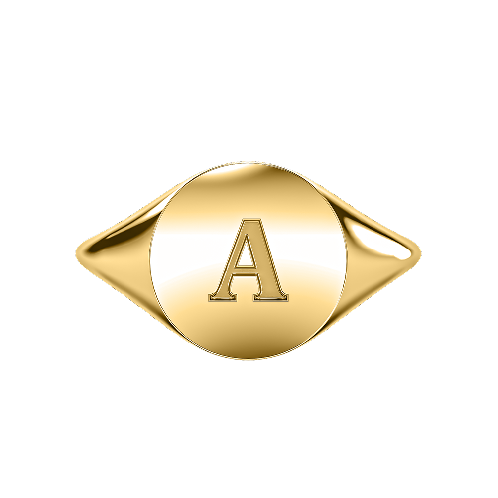 Signature Plain Initial Signet Ring