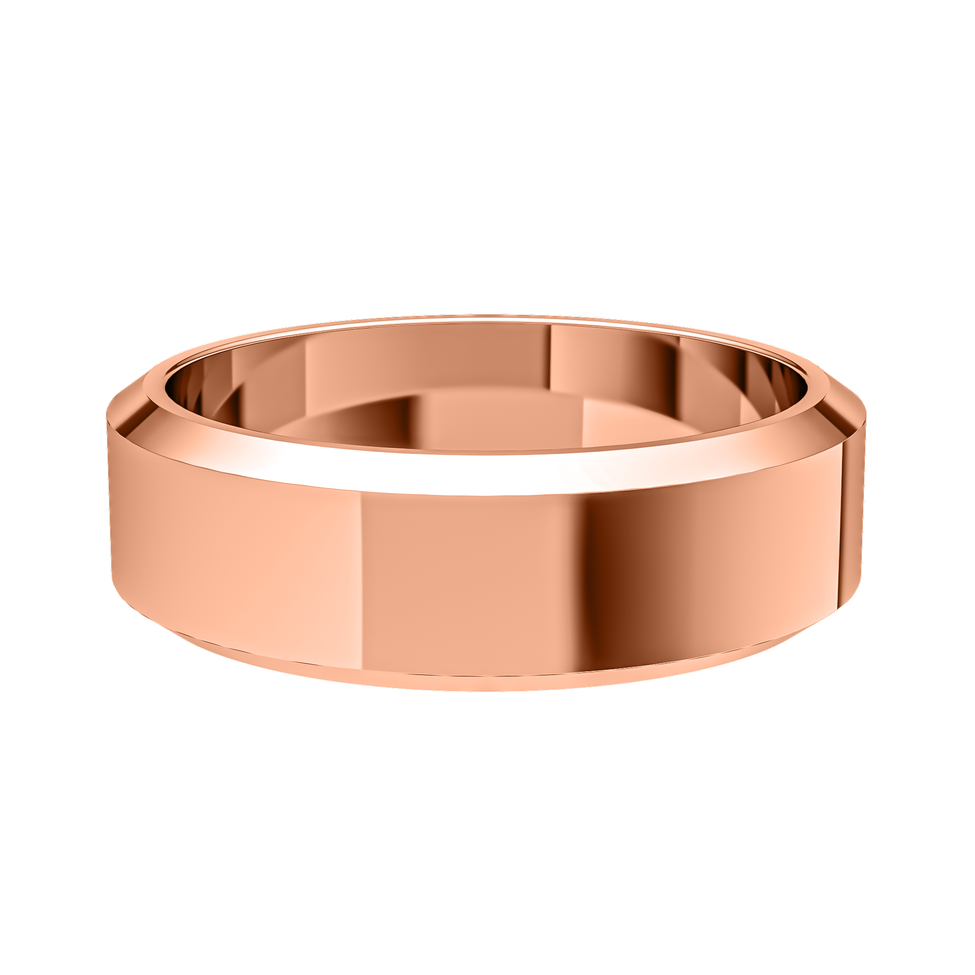 Mens Plain Bevelled Edge Band