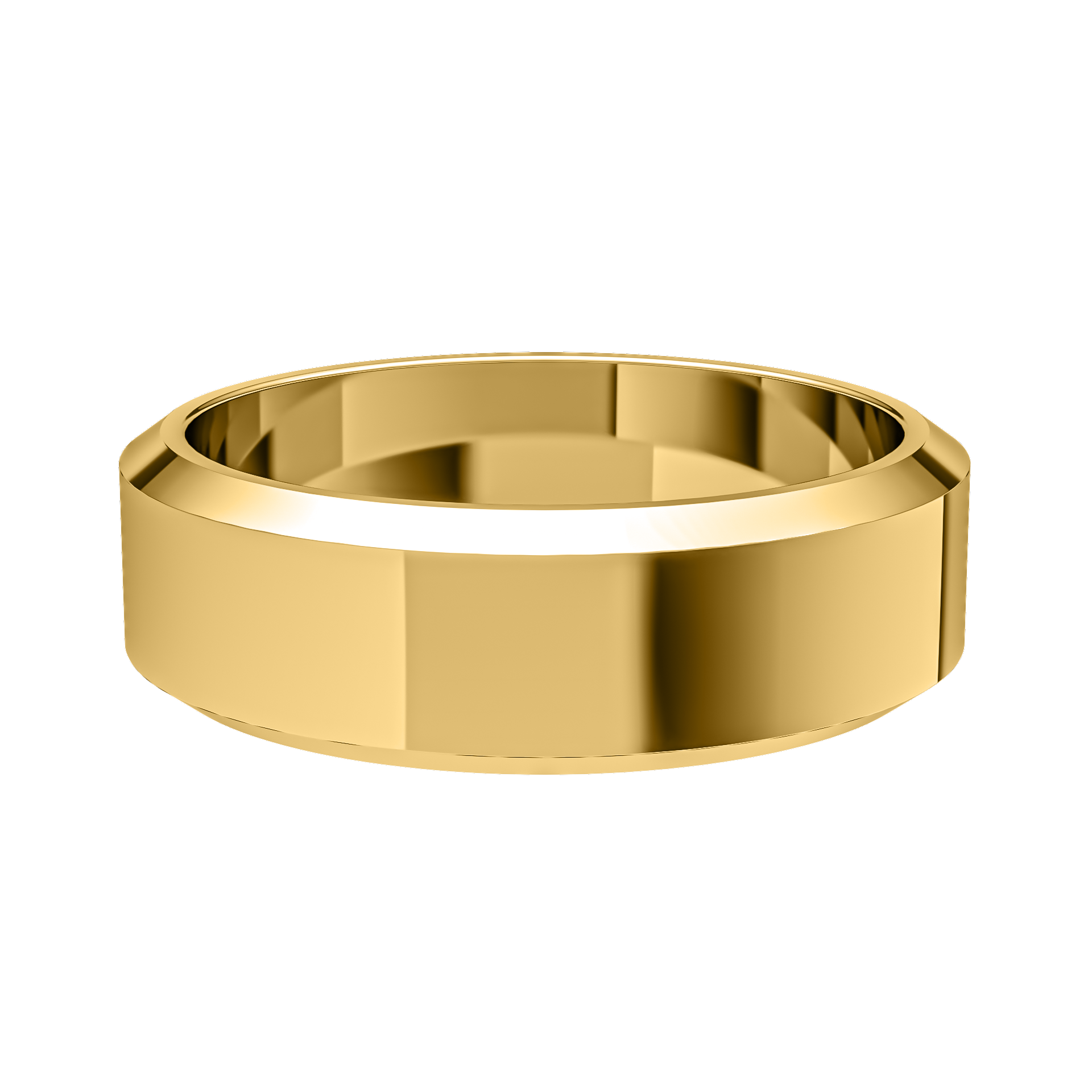 Mens Plain Bevelled Edge Band
