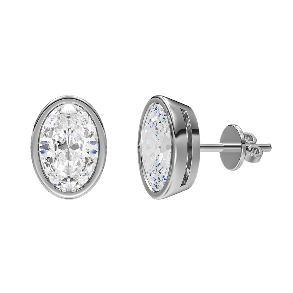 Signature Bezel Set Stud Earrings
