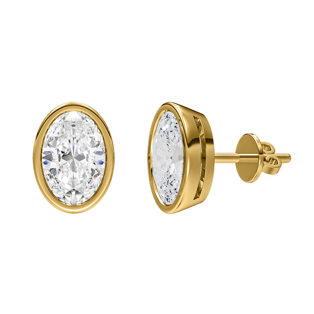 Signature Bezel Set Stud Earrings