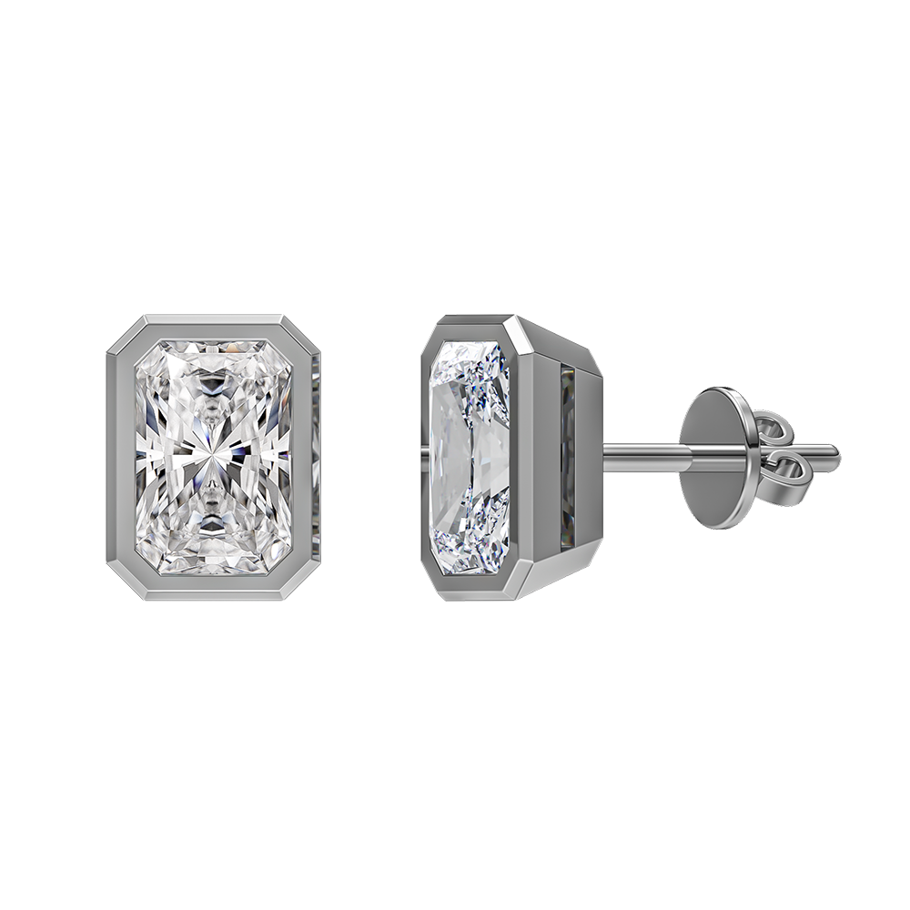 Signature Bezel Set Stud Earrings