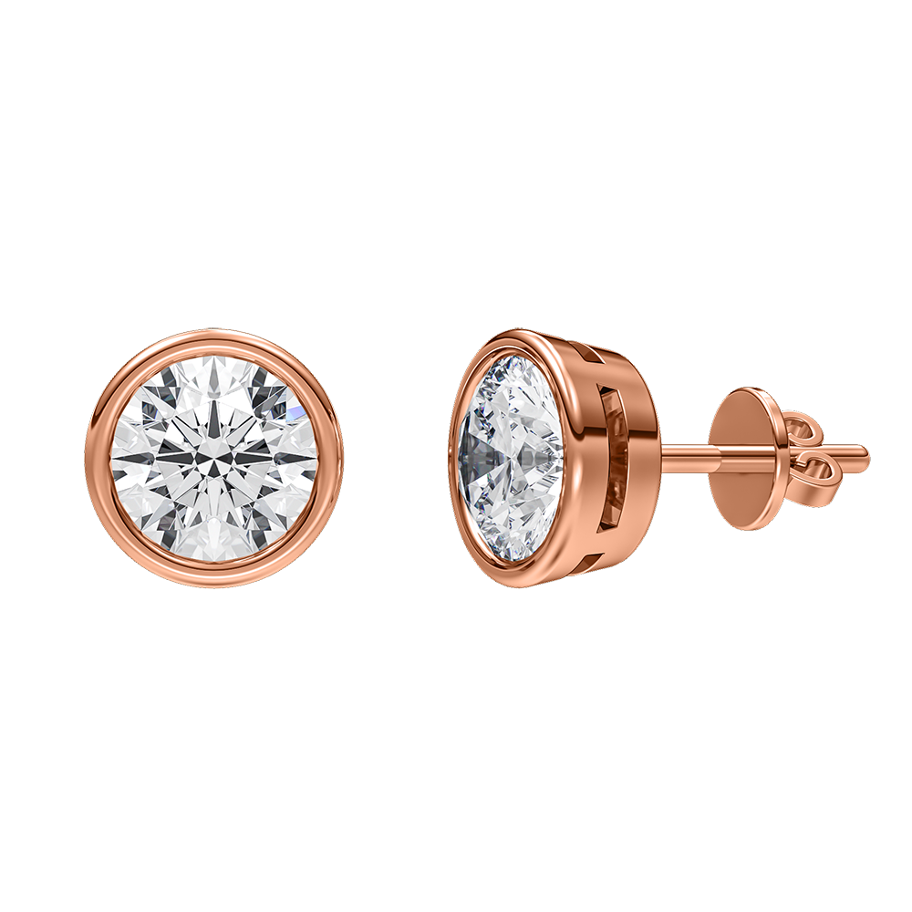 Signature Bezel Set Stud Earrings