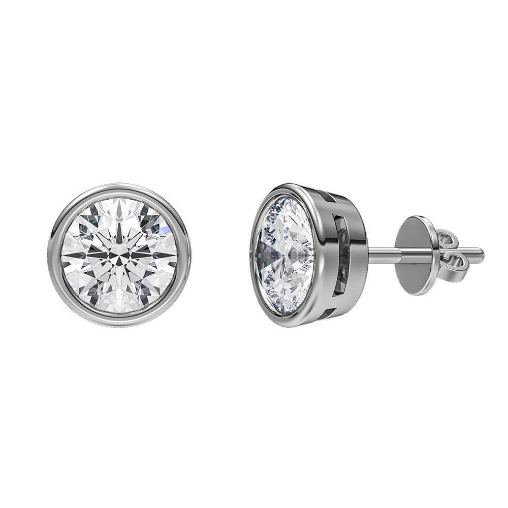 Signature Bezel Set Stud Earrings