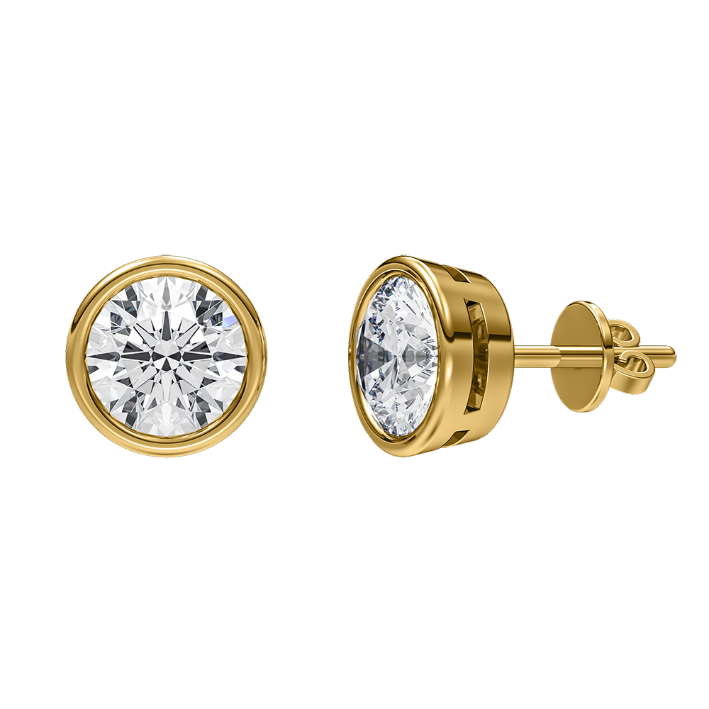 Signature Bezel Set Stud Earrings