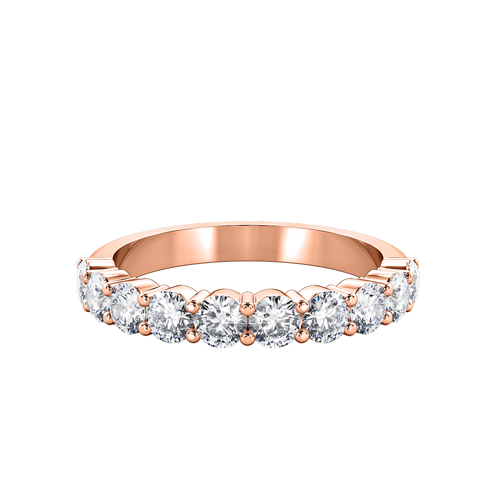 Round Diamond Half Eternity Band