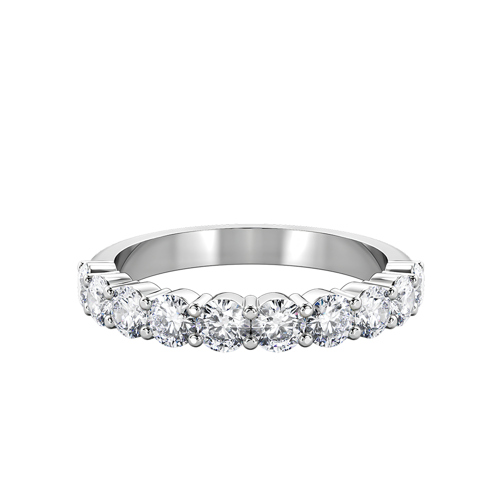 Round Diamond Half Eternity Band