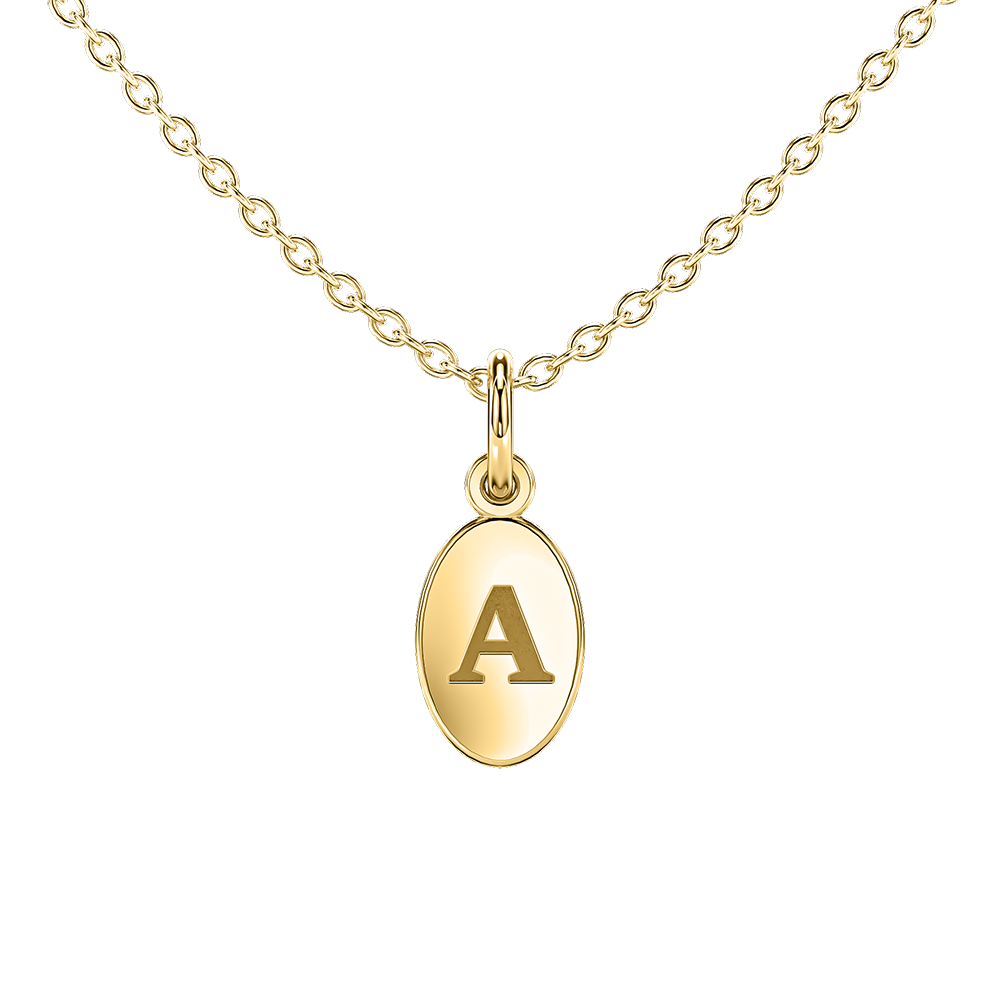Oval Initial Pendant