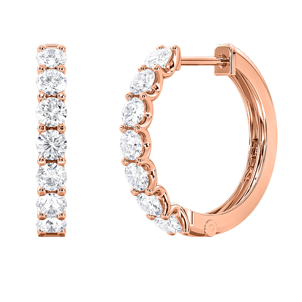 Round Diamond Scallop Hoops