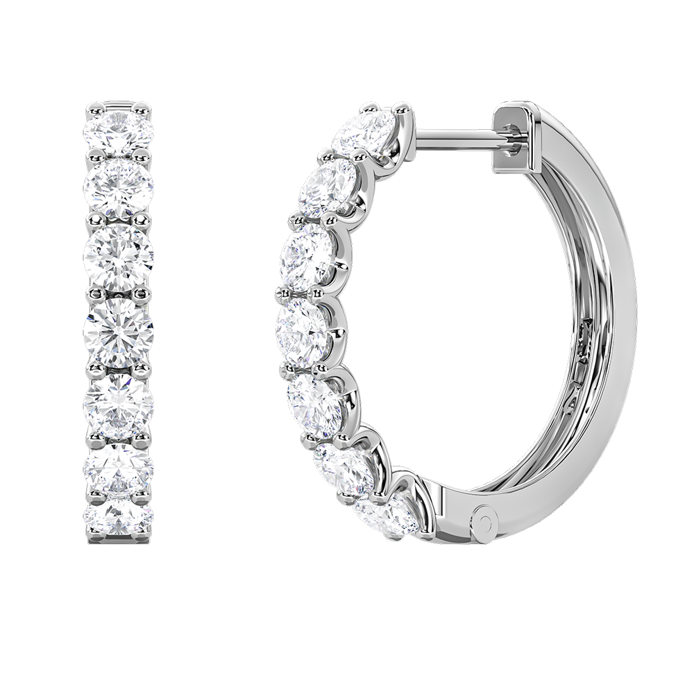 Round Diamond Scallop Hoops