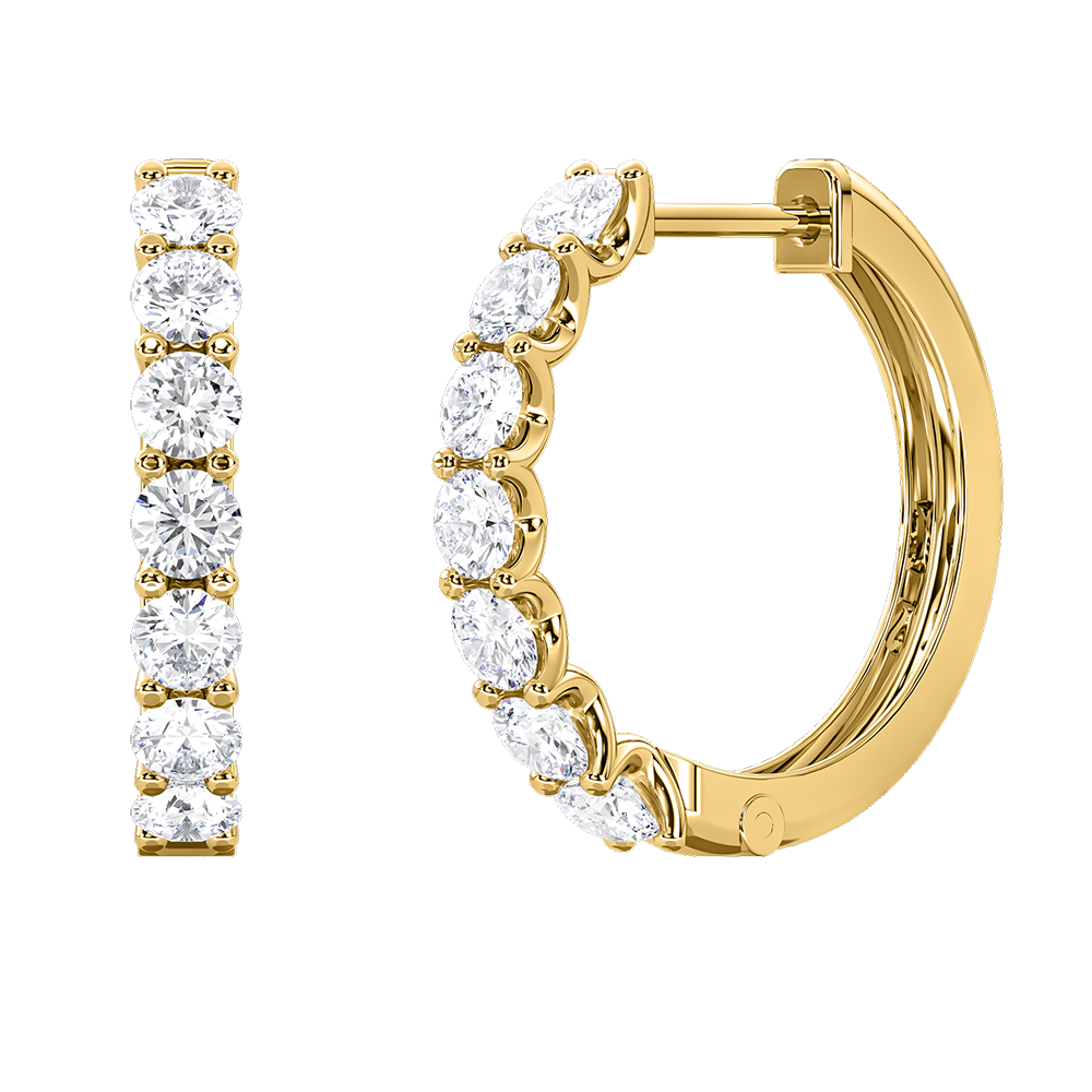 Round Diamond Scallop Hoops