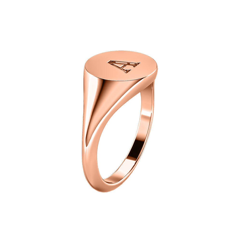 Signature Plain Initial Signet Ring