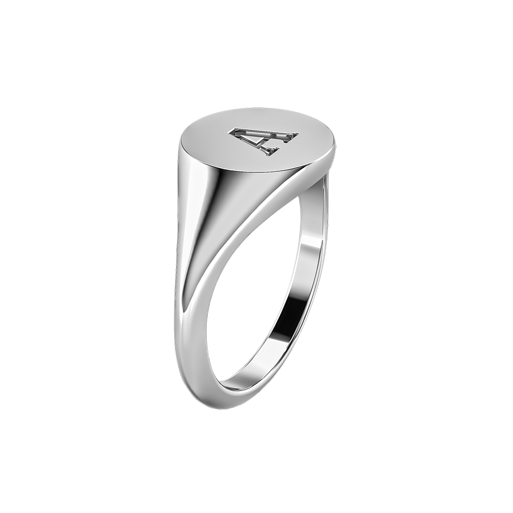 Signature Plain Initial Signet Ring