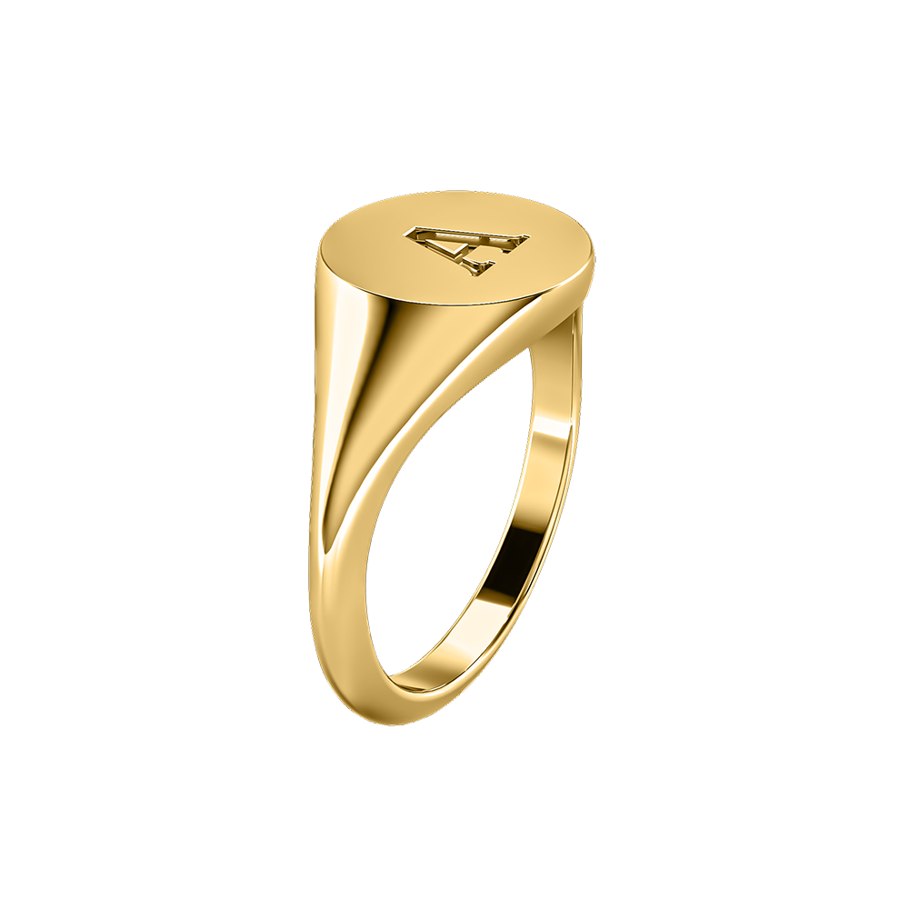 Signature Plain Initial Signet Ring