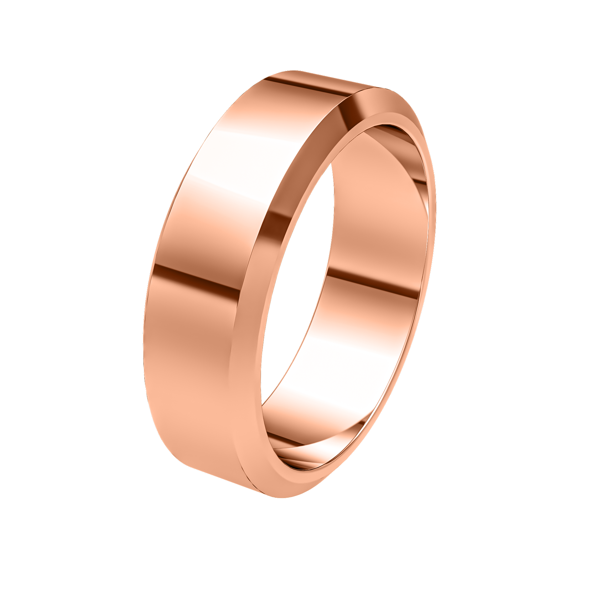 Mens Plain Bevelled Edge Band