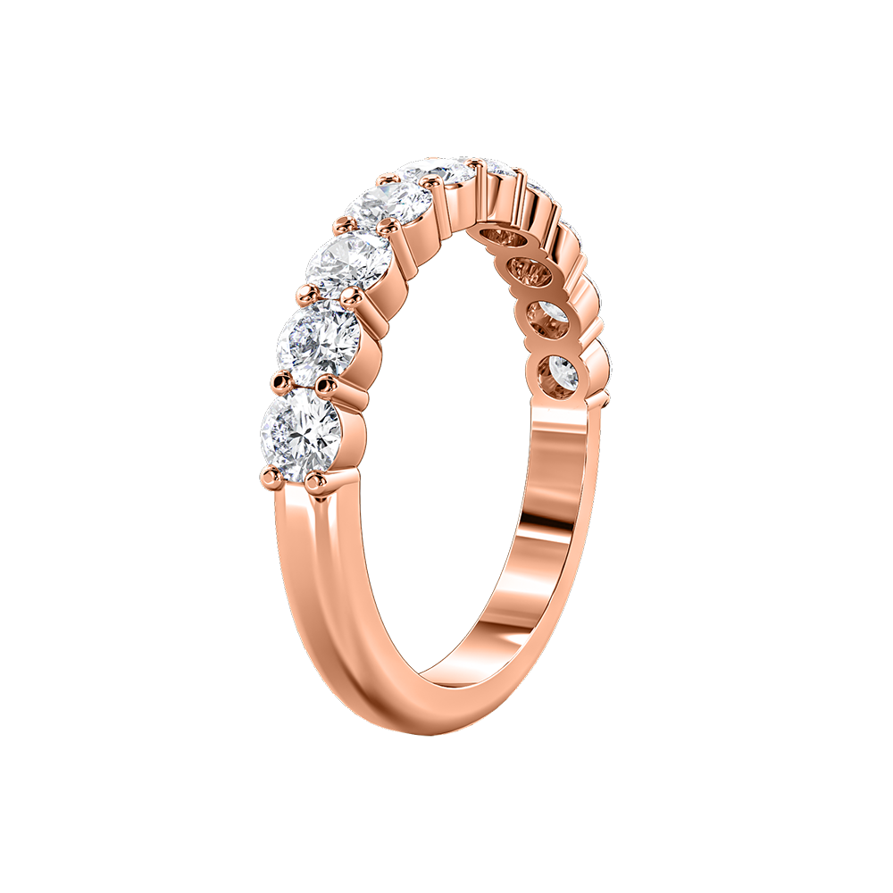 Round Diamond Half Eternity Band