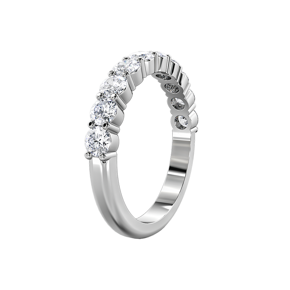 Round Diamond Half Eternity Band
